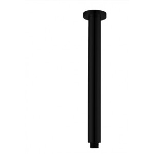 Cora Matte Black Round Vertical Shower Arm 300mm